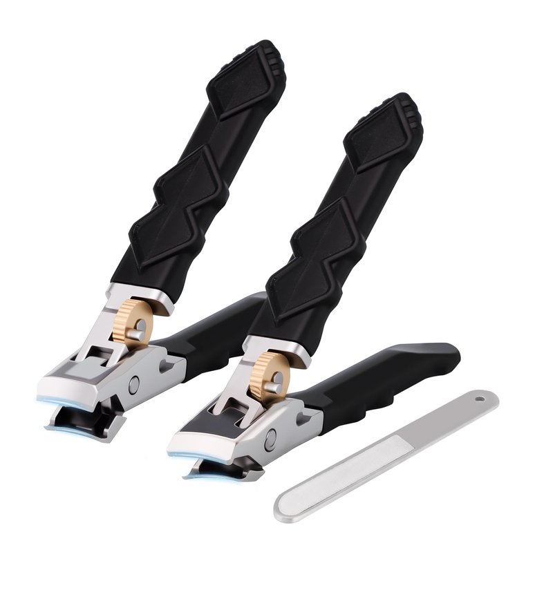 Toe Nail Clippers,Toenail Clippers for Thick Toenails, 180° Wide Jaw Heavy Duty Ingrown Toenail Clippers Nail Cutters, Ultra Sharp Slanted Nail Clippers with Long Handle (1set)