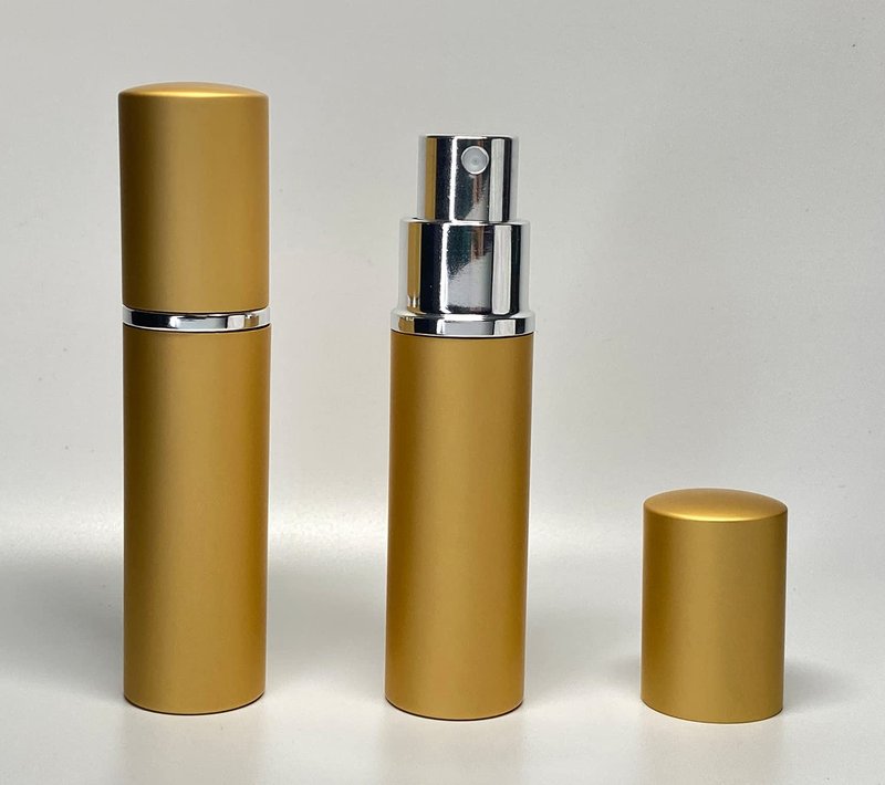 Portable 10ML Travel Perfume Atomizer Spray Bottles - 20 Pack Metal Gold Set