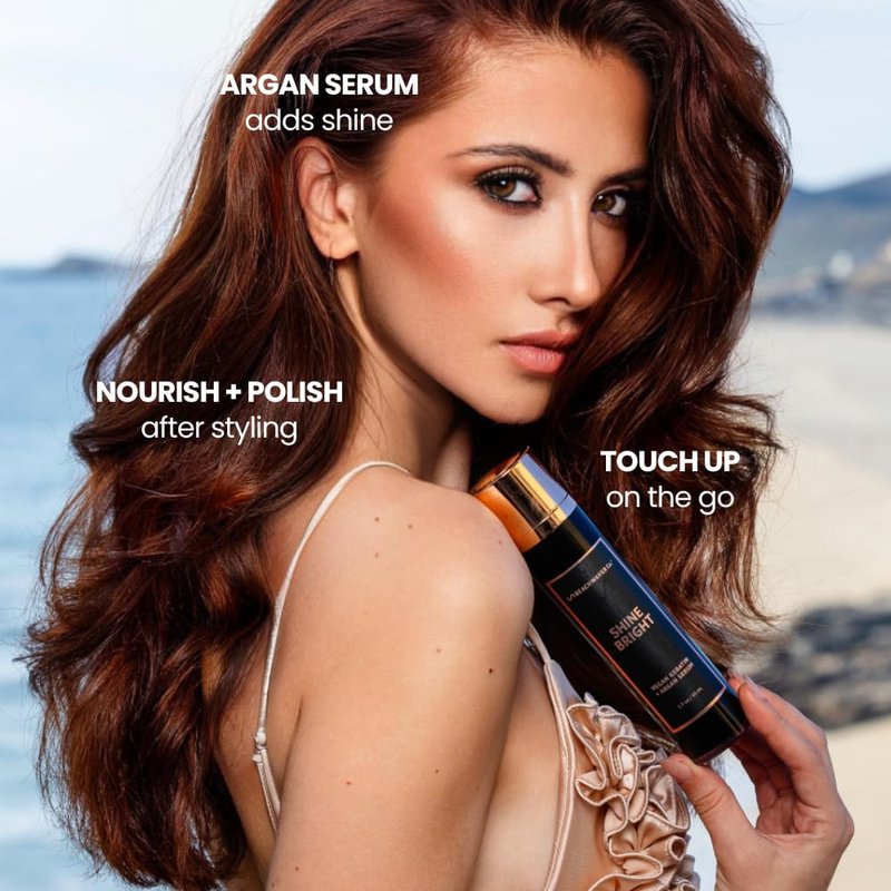 Shine Bright Serum - Vegan Keratin & Organic Argan Oil | Smoothing Formula for Silky, Frizz-Free Hair - 1.7 Oz