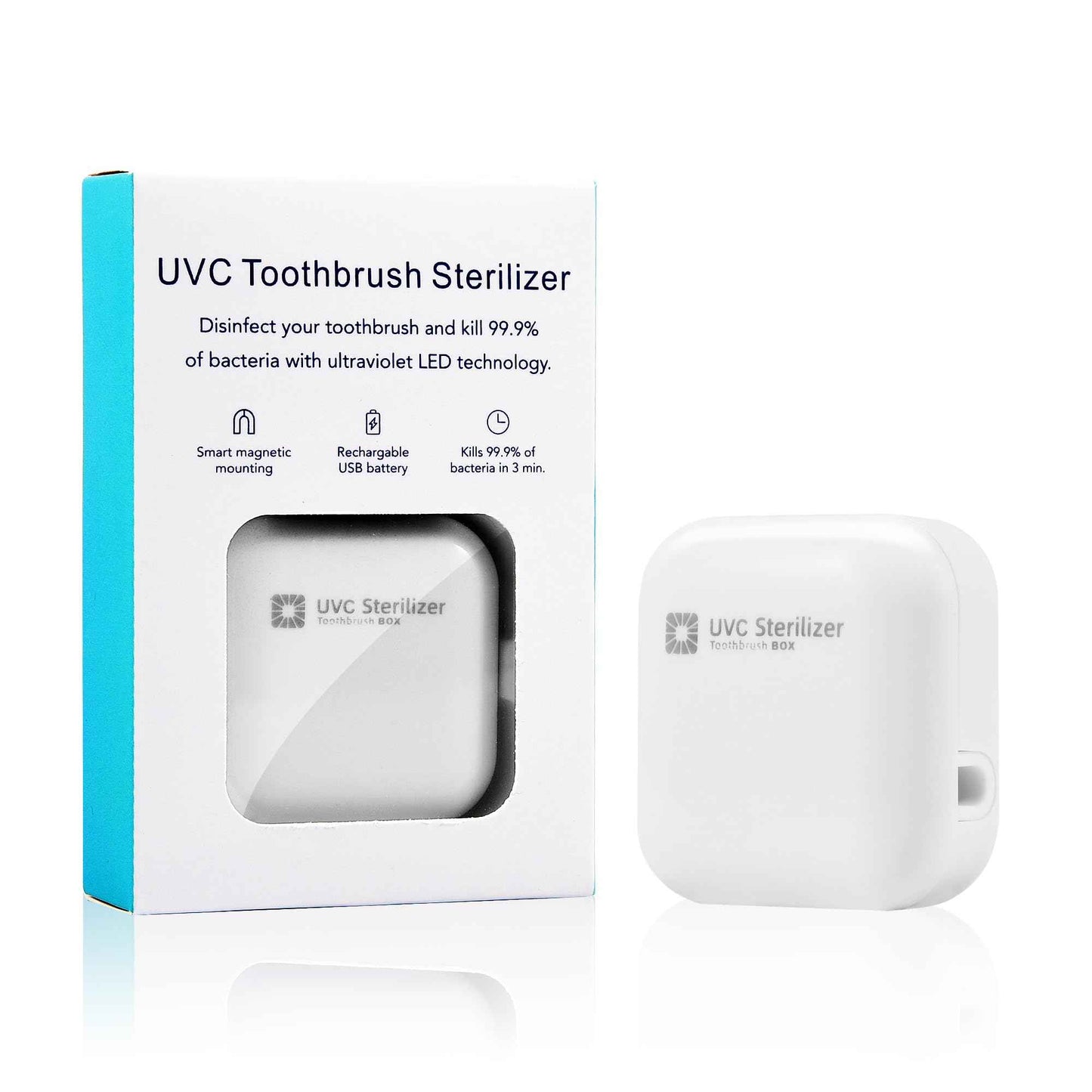 Bopie Wall Mounted Toothbrush Holder & Toothbrush Cleaner, Electric ToothBrush Holder, Cleaner for Bathroom Accessory, Clean for Home, Travel (White)