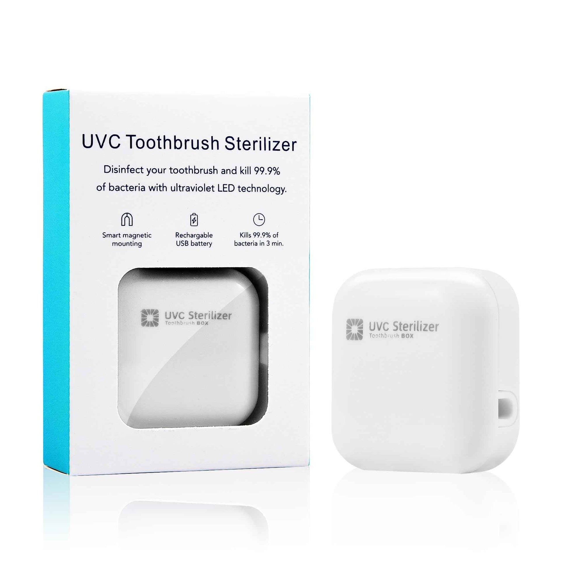 Bopie Wall Mounted Toothbrush Holder & Toothbrush Cleaner, Electric ToothBrush Holder, Cleaner for Bathroom Accessory, Clean for Home, Travel (White)