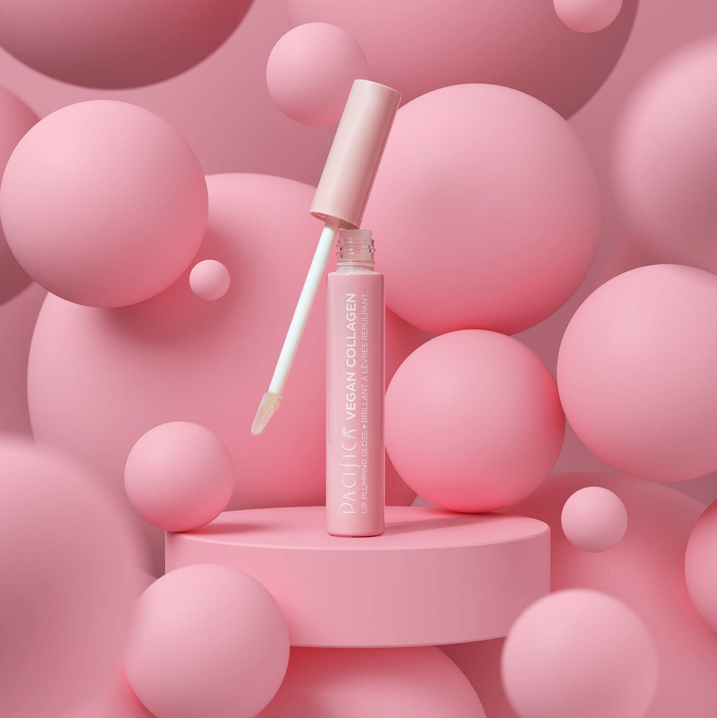 Pacifica Vegan Collagen Lip Plumping Gloss – Hydrating Lip Plumper with Peptides, Coconut & Vitamin E, High Shine Non-Sticky, Clean Vegan, 0.22 fl oz