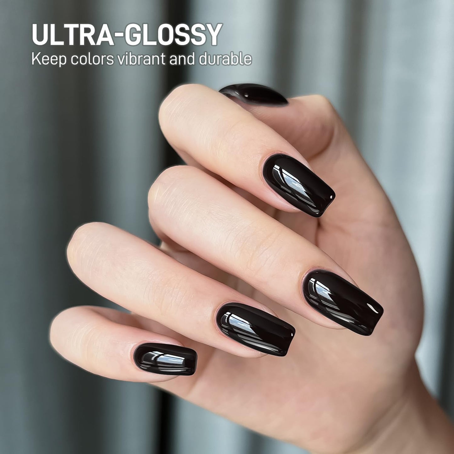 GAOY Glossy Gel Top Coat and Builder Base Set, 2 Pcs 16ml Glassy Top Coat and Rubber Base Combination for UV Light Cure Gel Nail Polish