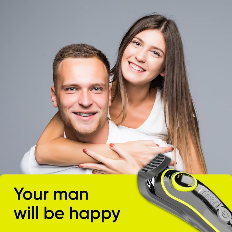 Toptech Beard Trimmer for Men – 5-in-1 Men’s Grooming Kit, Hair Clipper, Nose & Ear Trimmer, Body Groomer, Electric Shaver – Corded/Cordless, Rechargeable, Washable, 90-Min Runtime, Quick Charge
