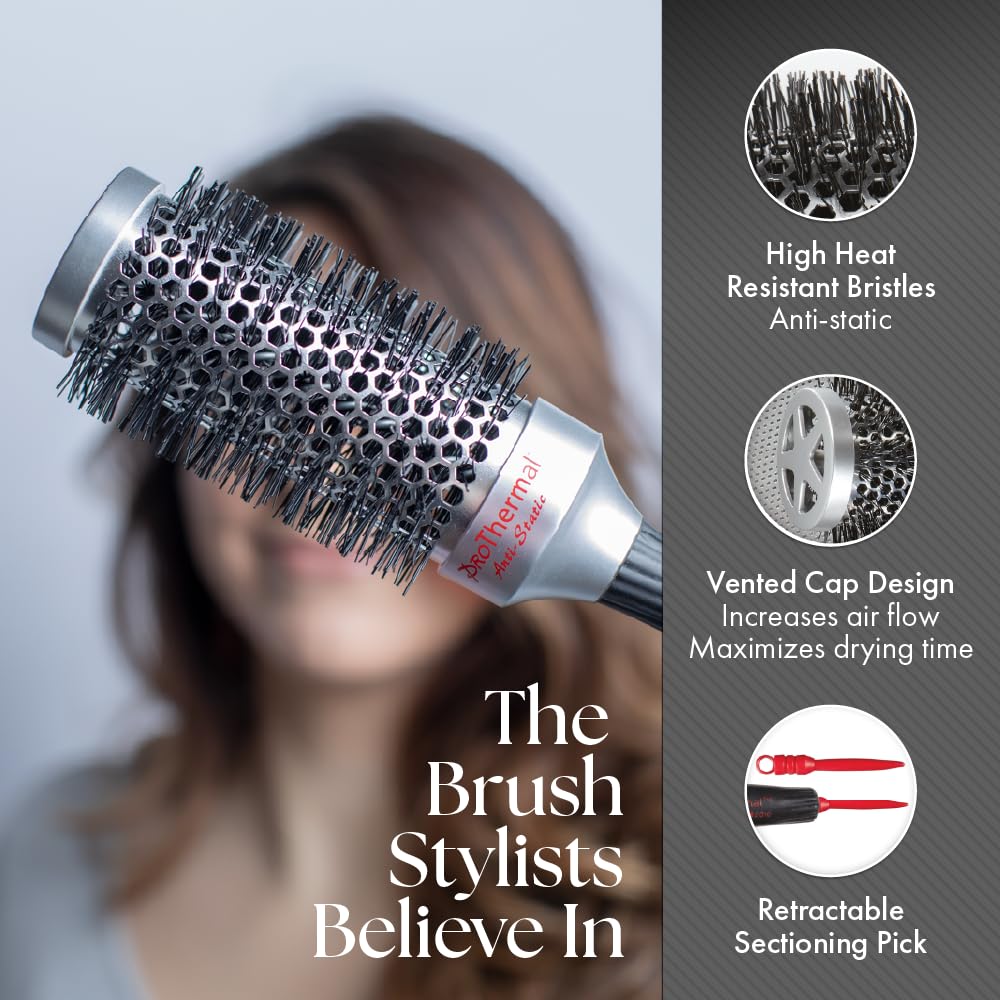 Olivia Garden ProThermal Anti-Static Round Hair Brush T-43 (1 3/4")