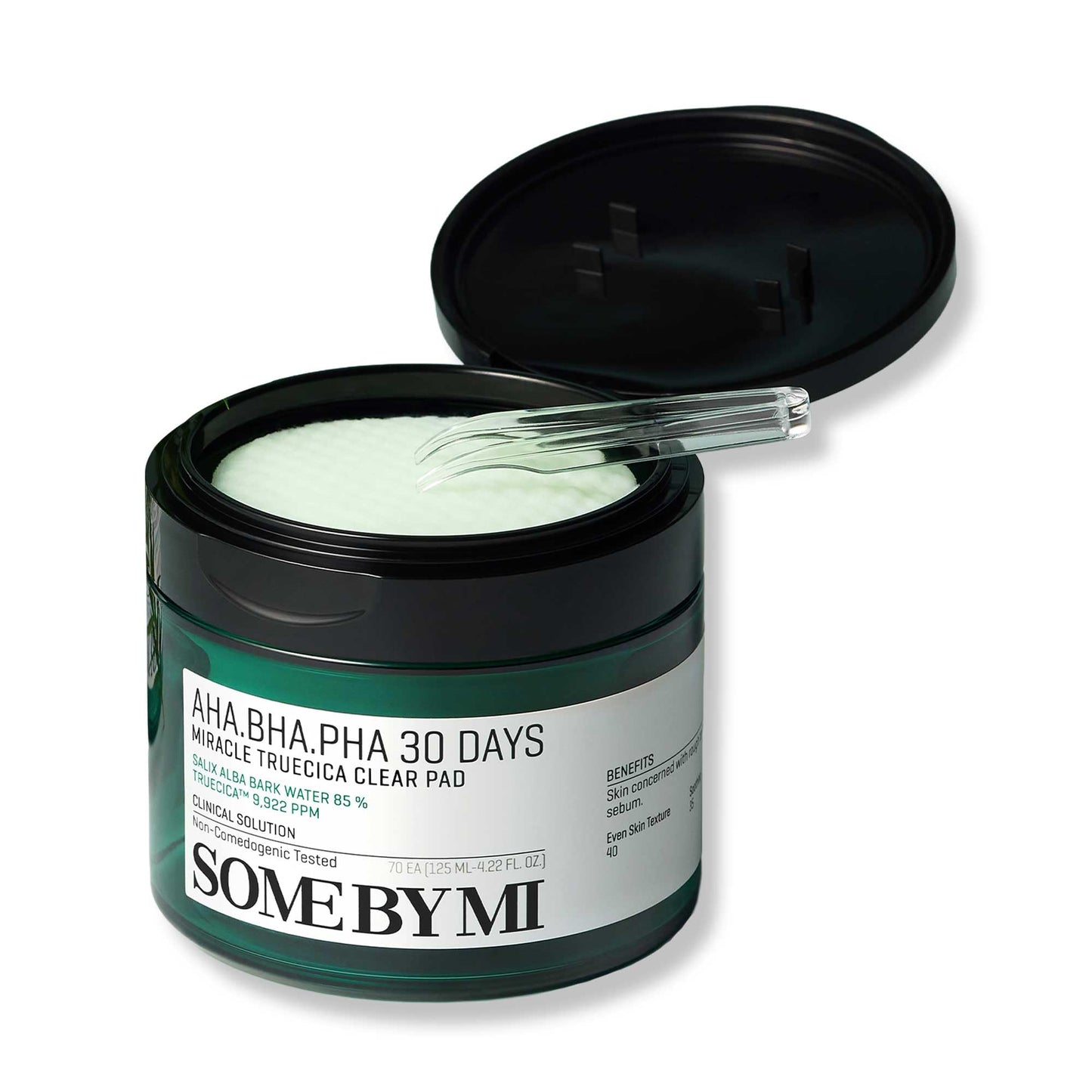 SOME BY MI AHA BHA PHA 30 Days Miracle Truecica Clear Pad – 70 Pads – Korean Exfoliating Centella Face Toner Pads – Gently Clears Impurities, Refines Pores & Smooths Skin Texture – Korean Skin Care