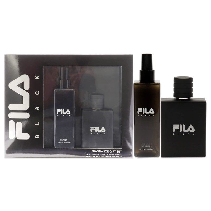 FILA Black - Invigorating and Spicy EDT and Body Spray for Men with Citrus, Jasmine, and Amber Notes - Cologne for Men with Long Lasting Scent - 2 pc