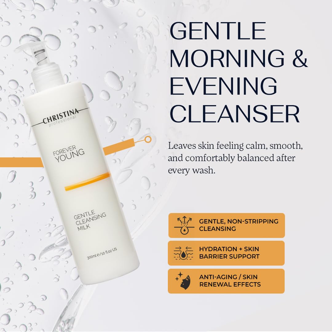 Gentle Cleansing Milk - Hydrating Facial Cleanser with Retinol & Glycolic Acid | 300 ml for Dry Skin