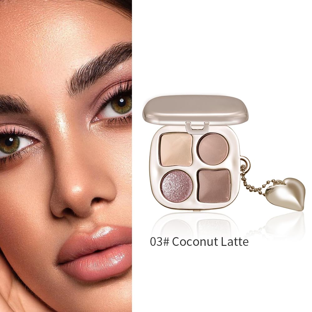 Warm Neutral Nude Eyeshadow Palette - Matte & Shimmer High Pigment | Mini Everyday Makeup with Mirror for All Eye Colors