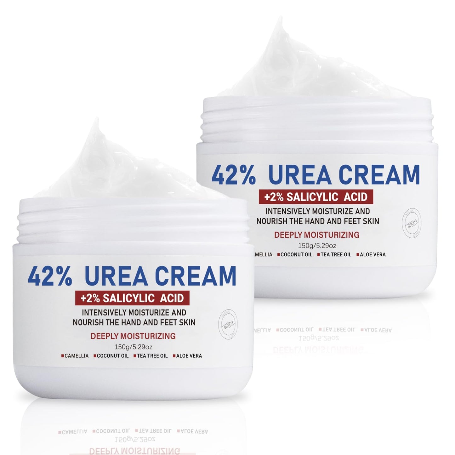 OUKEYA 42% Urea Cream to Soften & Smooth Dry, Rough Skin 5.29 oz, 2 Pack