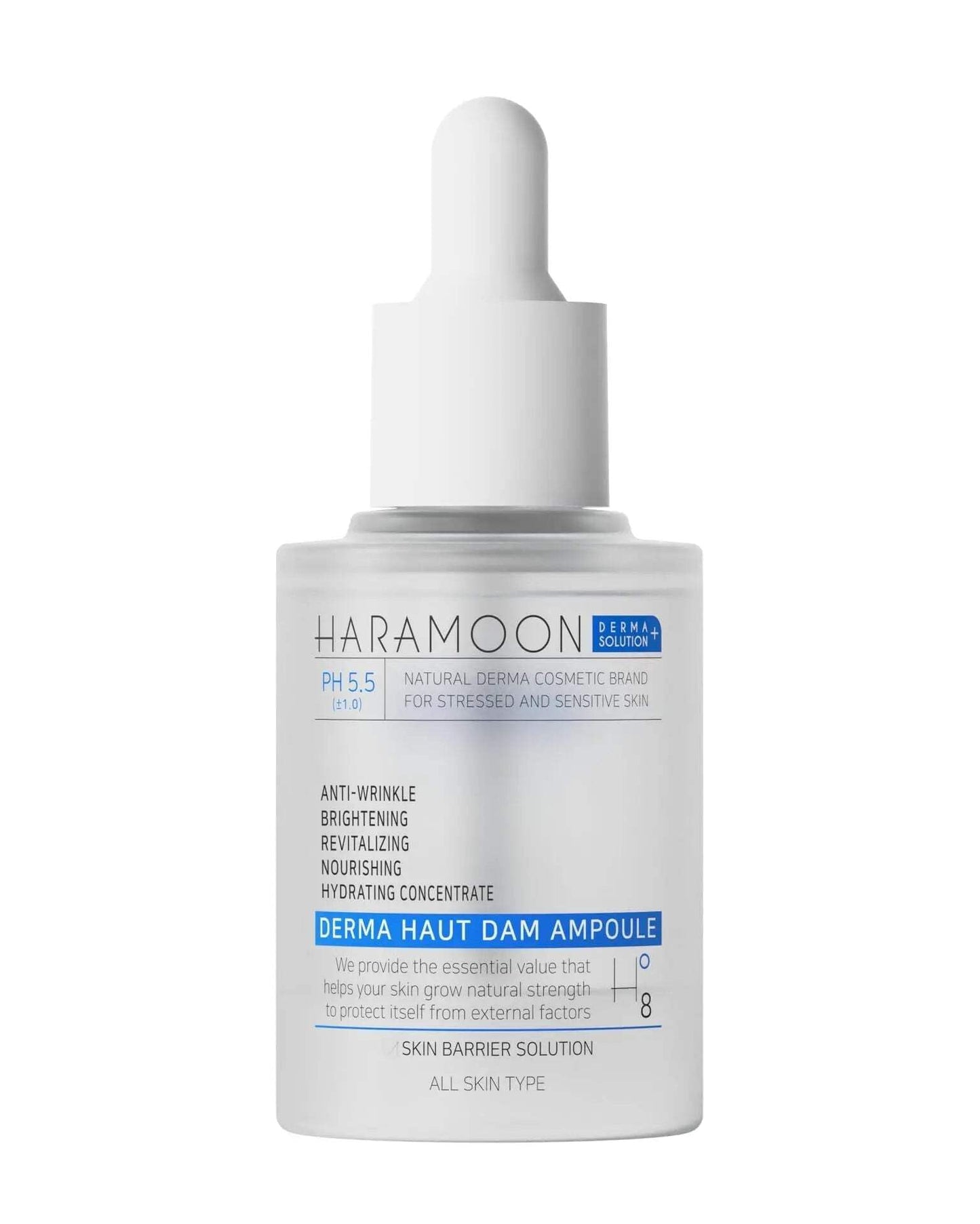 HARAMOON Hydrating Ampoule with Beta Glucan, Hyaluronic Acid, Niacinamide, and Adenosine | Fragrance Free Korean Skin Care Serum | Vegan, EWG Verified