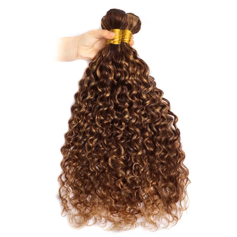 Kinky Curly Human Hair Bundles - P4/30 Ombre Brazilian Virgin Remy Extensions | 12-14-16 Inch, 300G