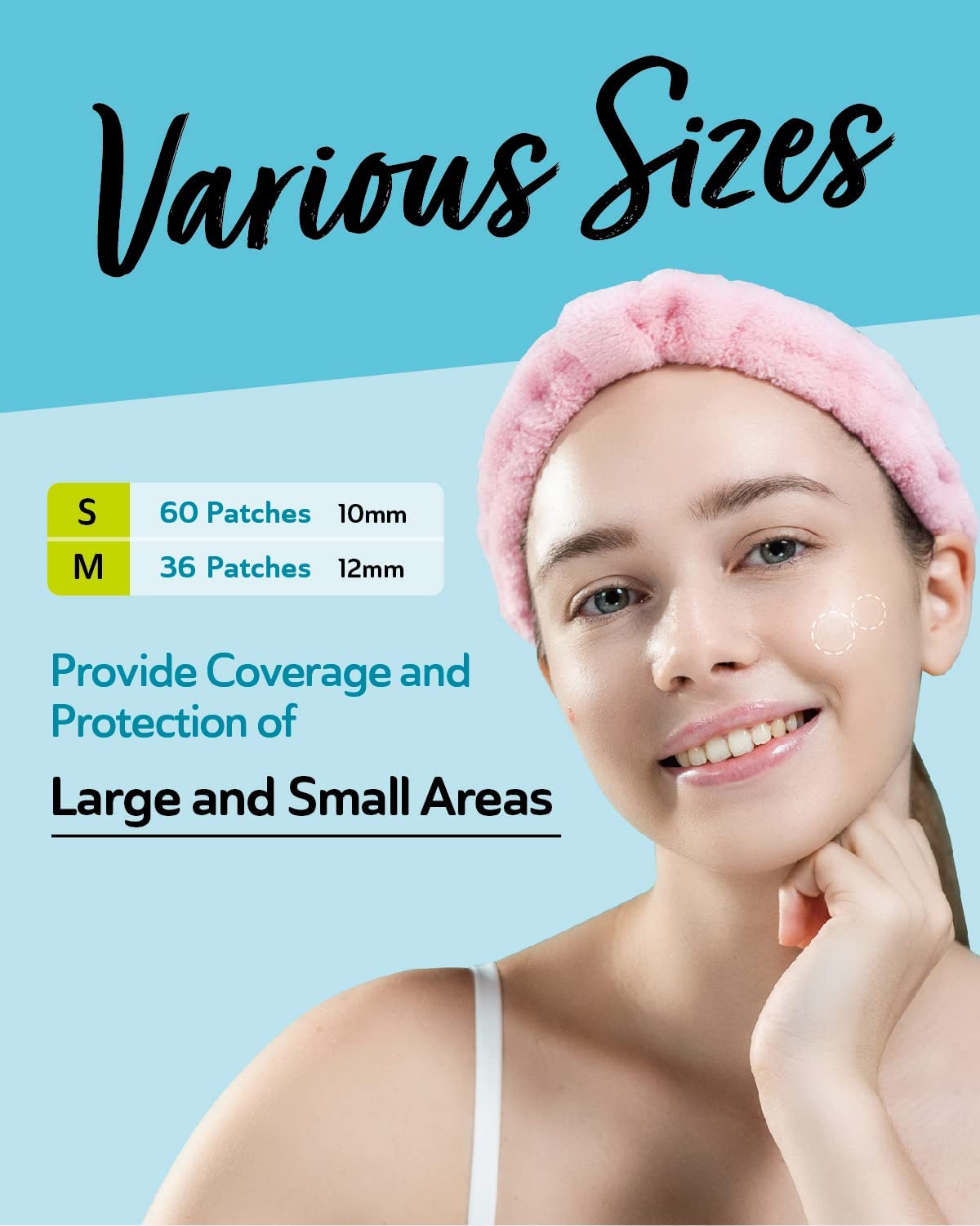 DERMA ANGEL Invisible Salicylic Acid Pimple Patches for Face - Redness Reducing Hydrocolloid Acne Patches, Clear Pimple & Zit Patches for Blind Pimples - 96 Count 2 Sizes Soothing Plus (Clear Patch)