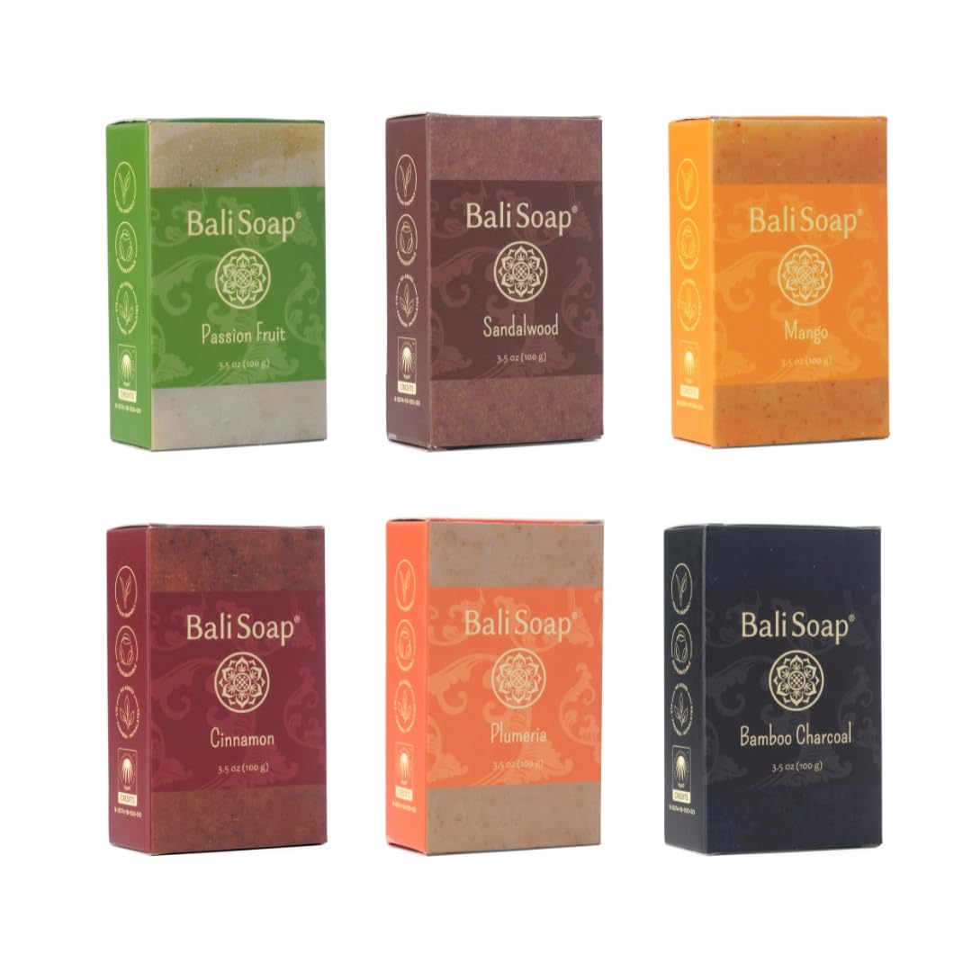 Natural Soap Gift Set - Handmade Cold Process Bar Soap for Men & Women | Tropical Paradise Collection - 6 Pack