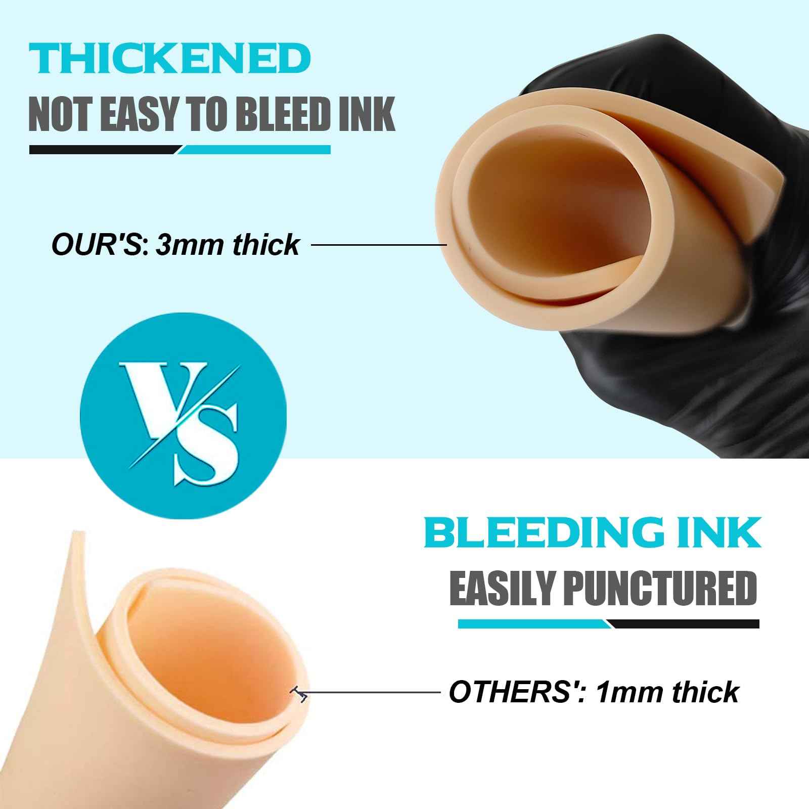 WZPB Tattoo Practice Skin with Dental Bibs 5Pcs Tattoo Fake Skin 3MM with 50Pcs Disposable Dental Bibs 13"*18" Chartreuse for Nail Salon, Dental Clinic, Tattoo Shop, Tattoo Beginners and Artists