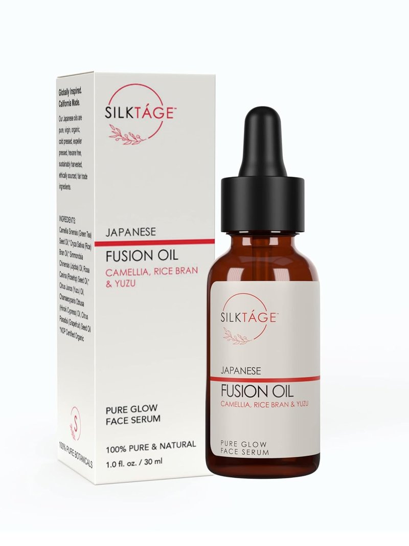 Japanese Fusion Oil - Pure Glow Face Serum for Dry Skin & Fine Lines | Camellia & Yuzi, 1 Fl Oz