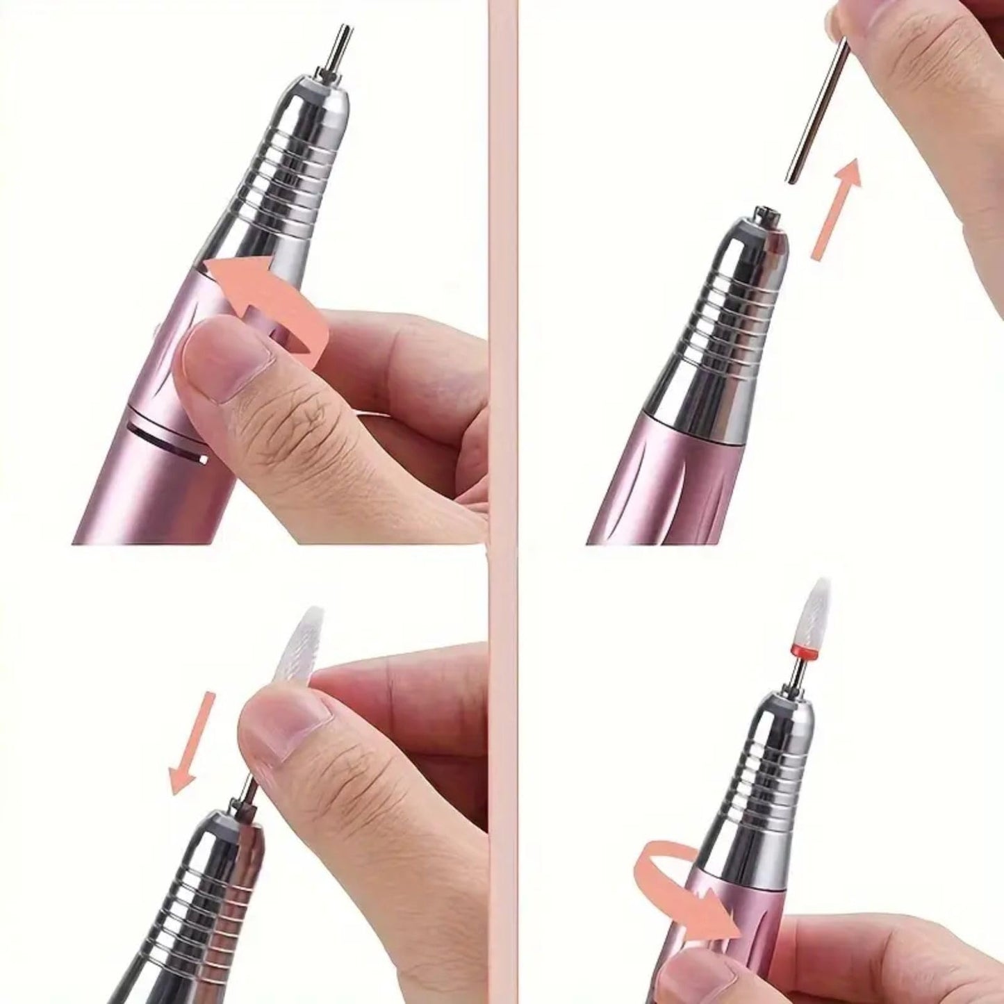 Rechargeable Nail Drill Machine for Acrylics - 35,000 RPM Professional E File with 8 Bits & LCD Display, Ultra-Quiet Electric Nail File for Salon & Home Manicure/Pedicure
