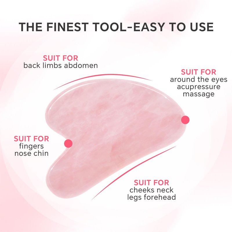 MERIDESSA Jade Roller & Gua Sha Set for Face – 4PCS Natural Facial Massage Tools Kit, Lymphatic Drainage Beauty Set for Depuffing, Skin Firming & Relaxation – Self Care & Gift Ready