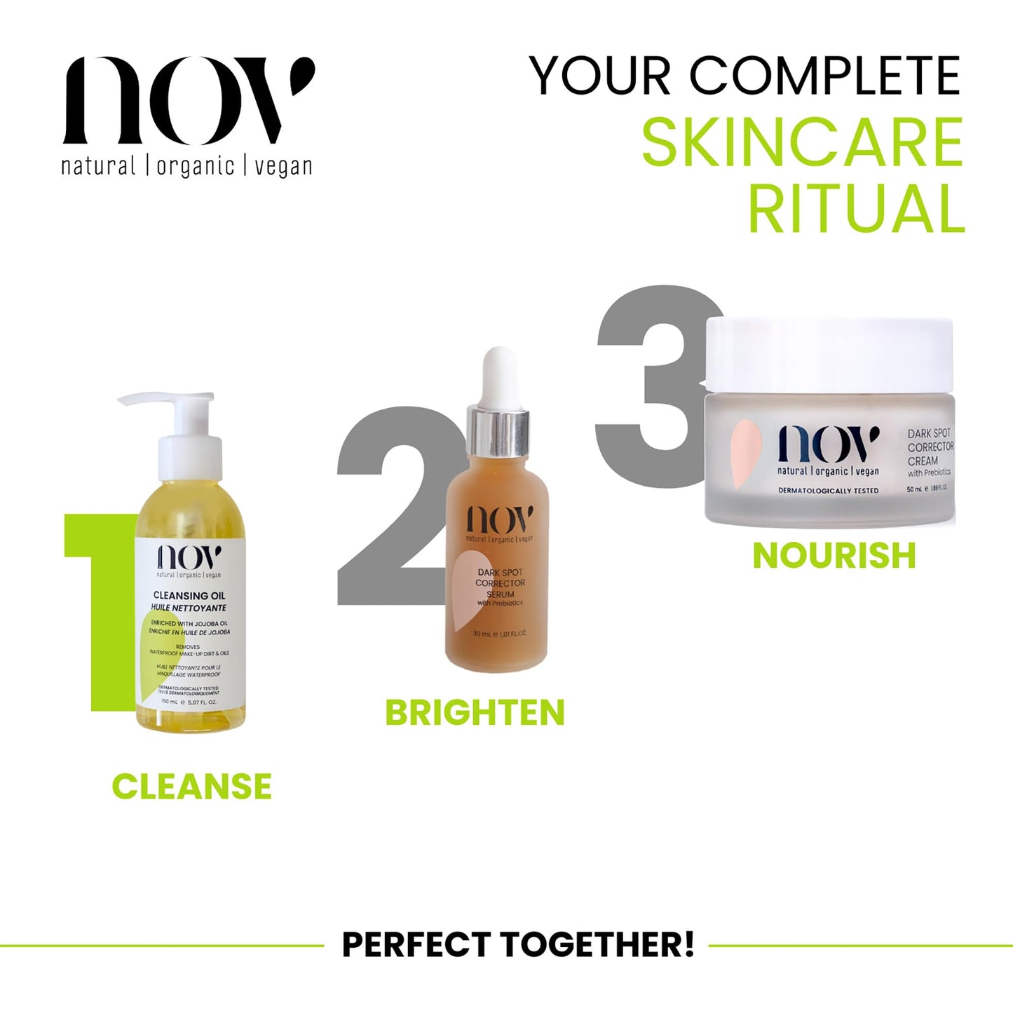 NOV Cleansing Oil - Facial Cleanser for Waterproof Make-Up - Non-Greasy Face Cleanser With Sweet Almond Oil for Hydration - All Skin Types - 5.07 oz