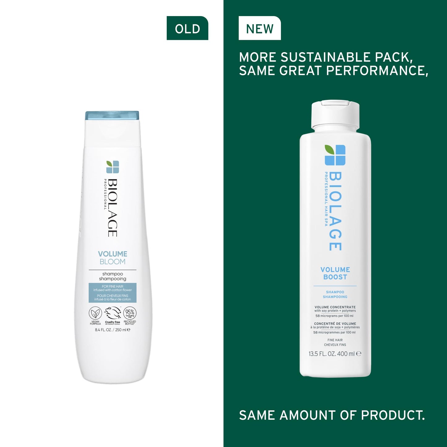 Biolage Volume Boost Shampoo & Conditioner Set - Lightweight Volume & Shine, Gently Cleanses and Plumps Hair, For Fine Hair, Paraben & Silicone-Free, 13.5 Fl Oz