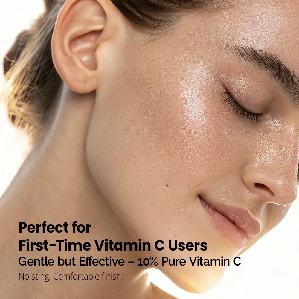 Forest of the Borges's Pink V10 Vitamin Serum 1.0 fl oz – 10% Pure Vitamin C with Niacinamide, Panthenol, Collagen, EGF & Hyaluronic Acid – Lightweight Korean Facial Serum for Daily Use.