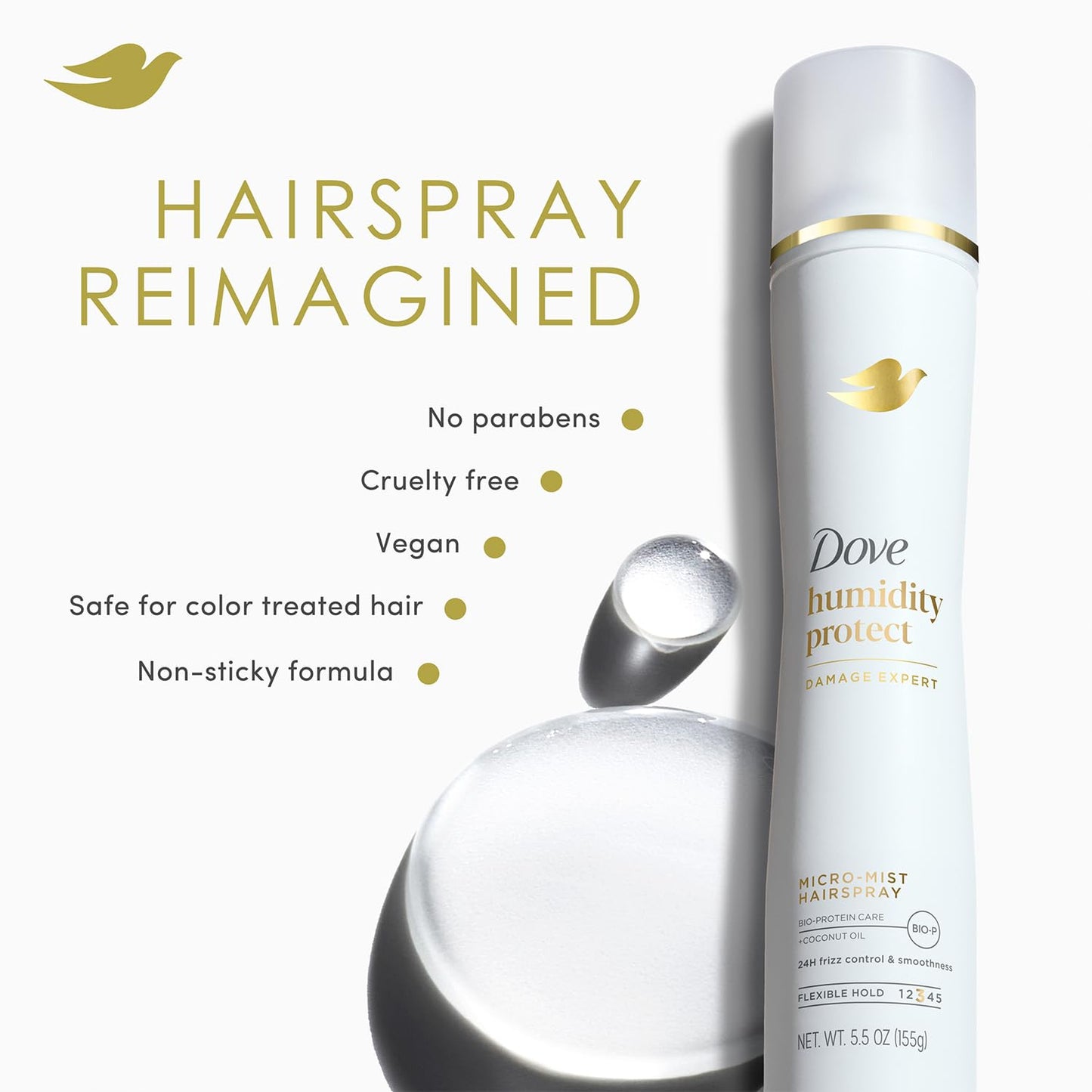 Dove Shampoo & Conditioner Set, Coconut & Hydration Flexible Hold Hairspray, Compressed Micro Mist – Deep Moisture for Revitalizing Dry, Damaged Hair & Styling (3 Piece Set)