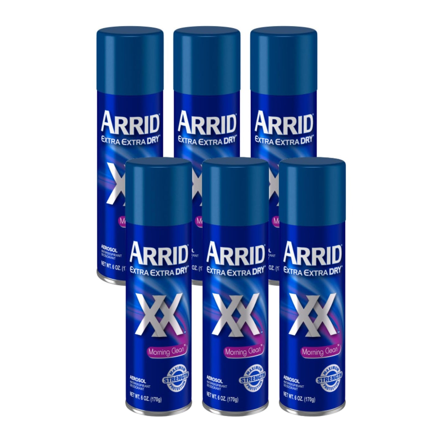 Arrid XX Anti-Perspirant Deodorant Spray, Morning Clean 6 oz (Pack of 6)