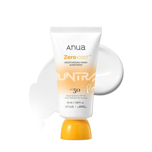 Anua, Zero-Cast Moisturizing Sunscreen SPF 50, Glow Natural Sunscreen for face, No White Cast, Hyaluronic Acid, Niacinamide, Oil-Free, KPop Demon Hunters, Korean Skincare, 1.69 fl oz