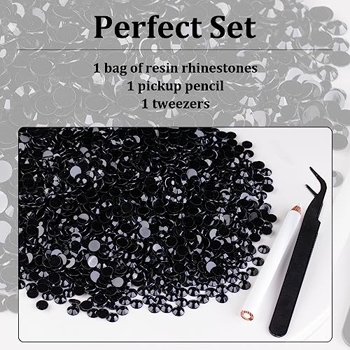 5000pcs 3mm Resin Rhinestones Bulk, Black Flatback Round Jelly Rhinestones Bedazzling Non Hotfix Crystal Gems Large Quantity Wholesale for DIY Crafts Clothes Bottles Tumblers Face Makeup Manicure