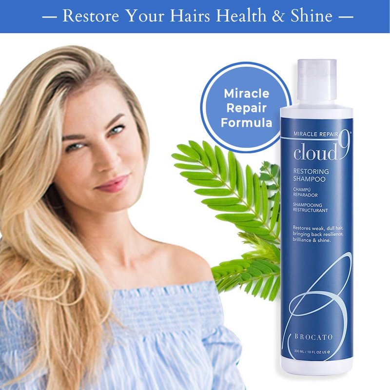 Brocato Cloud 9 Restoring Shampoo, 10 Fl Oz | Miracle Repair, Moisturizing, Hydrate, & Revitalizing Shampoo | For Weak, Dull, & Damaged Hair | Restore Resilience, Health & Shine
