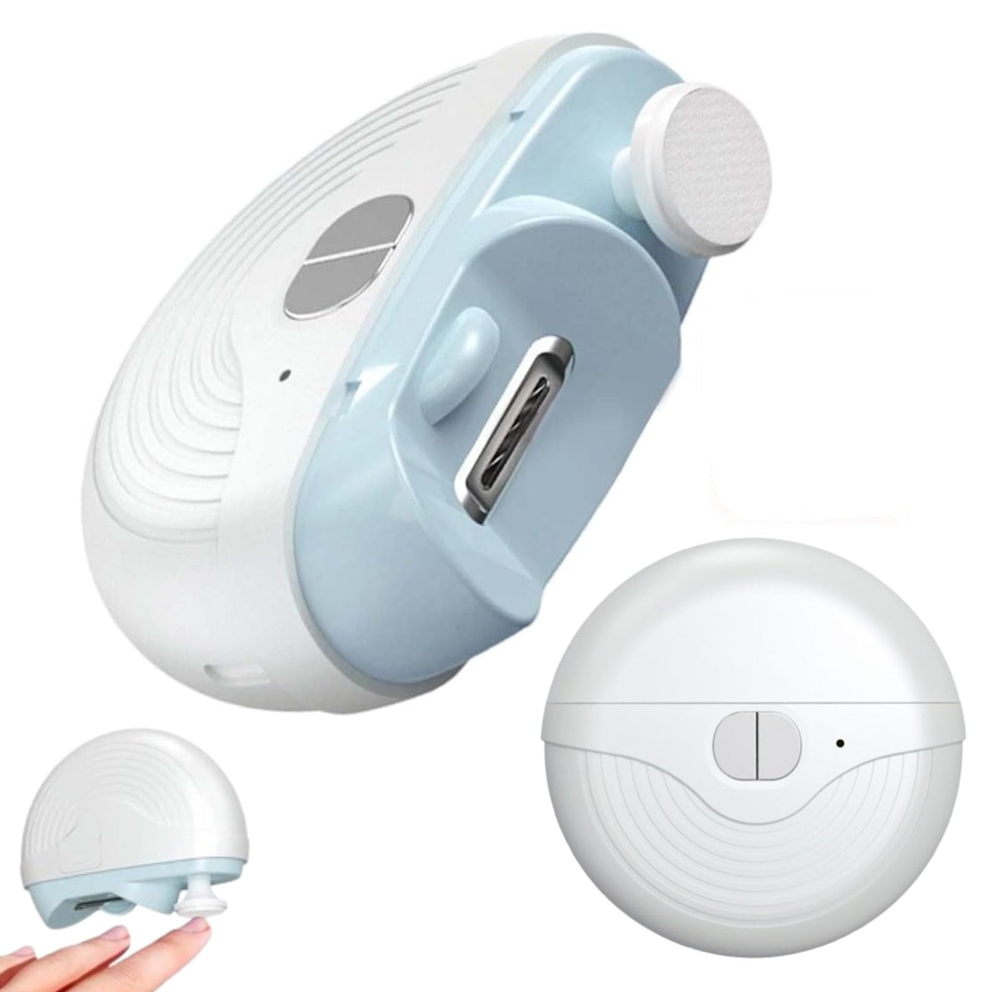 Electric Smart Nail Clippers for Adults Seniors, Automatic Nails Trimmer with 3 Speeds Strong Power, Upgraded Rechargeable Painless Thick Toe Fingernail Trimmer with Polisher, Light, Clip Storage