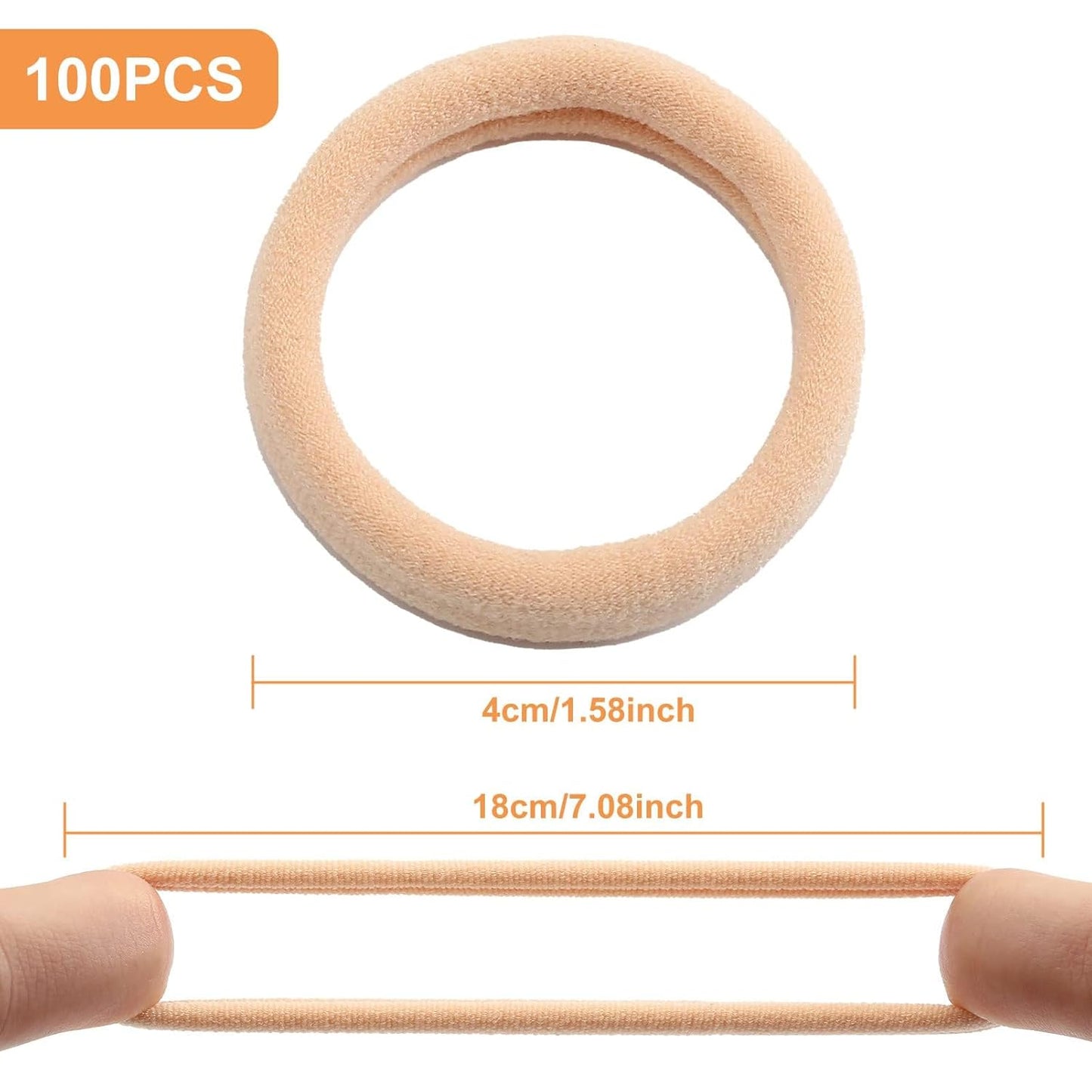 100PCS Black Hair Ties for Women Girls, Seamless Thick Black Hair Band, Elastic Hair Ties No Damage Ponytail Holder