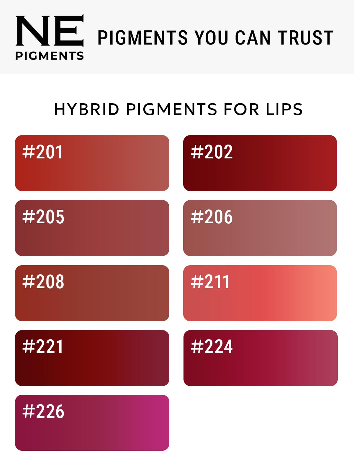 NE PIGMENTS #205 Rose - By Elena Nechaeva - Lip Pigment - Permanent Makeup - Professional Tattoo Ink