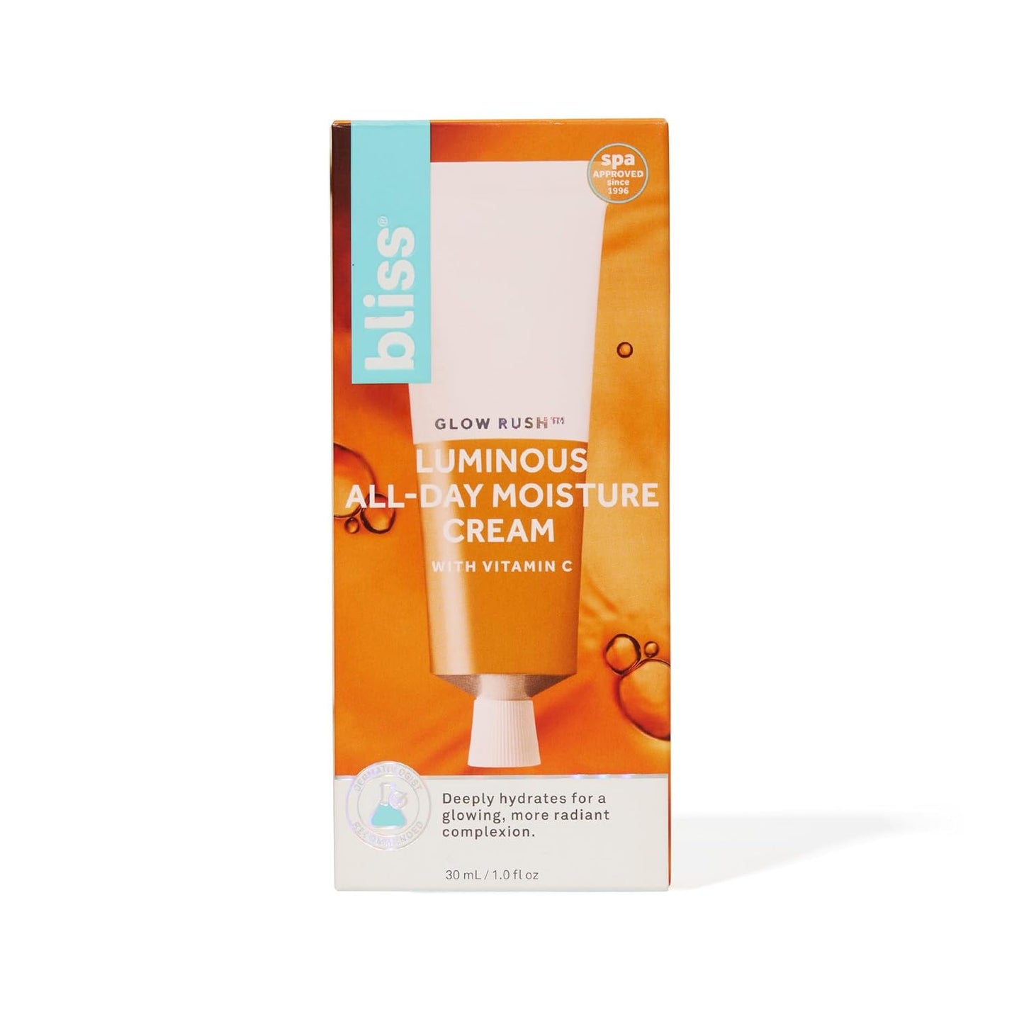 Bliss Glow Rush Vitamin C Daily Moisturizer - Brightening & Hydrating Formula with Vitamin E, Squalane & Shea Butter | 1.7 oz