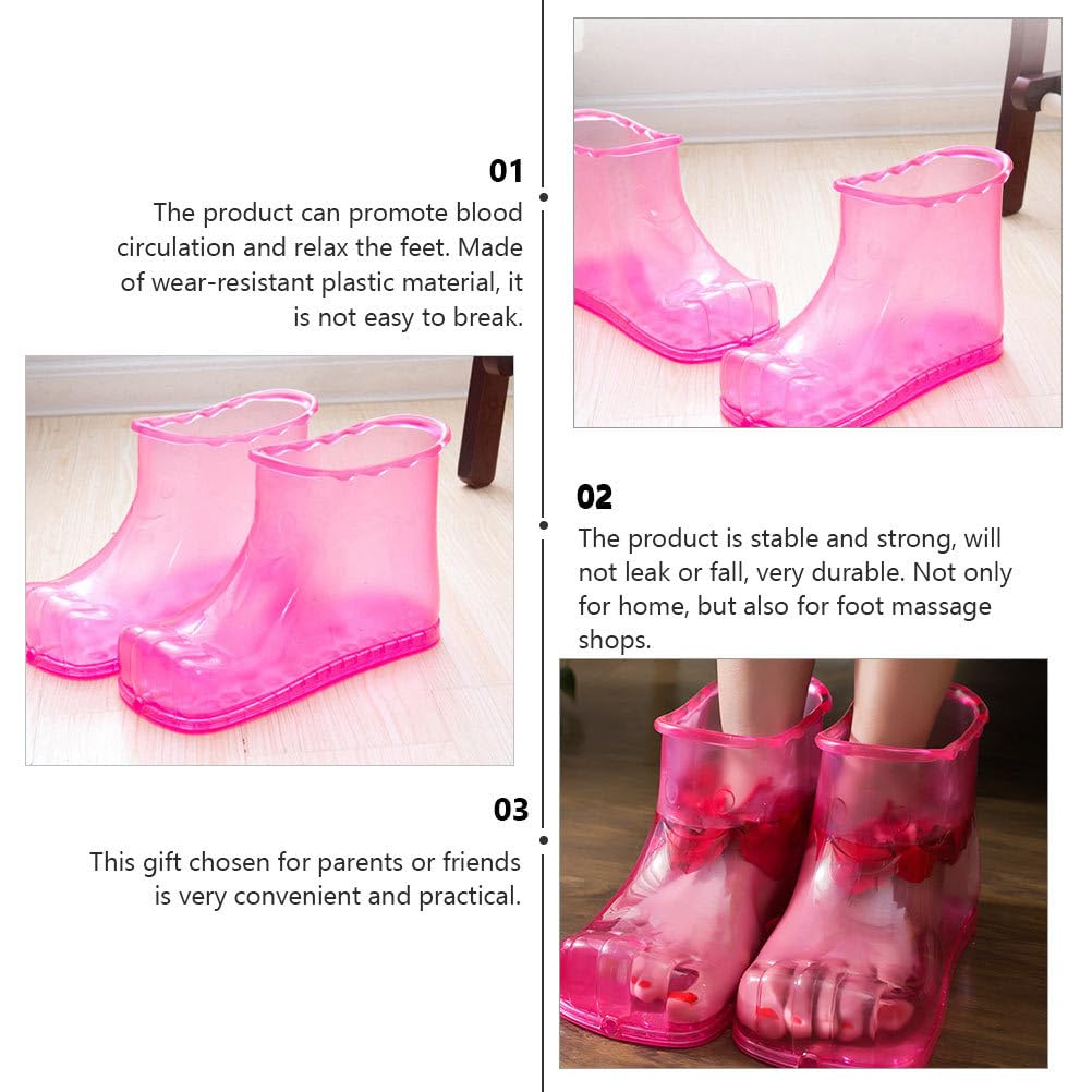 ARTIBETTER Foot Bath Massage Shoes 1 Pair Wear-Resistant Foot Soaking Boots for Home and Spa Promote Blood Circulation Relaxation Durable Heat-Resistant 10.23X6.29X3.93In