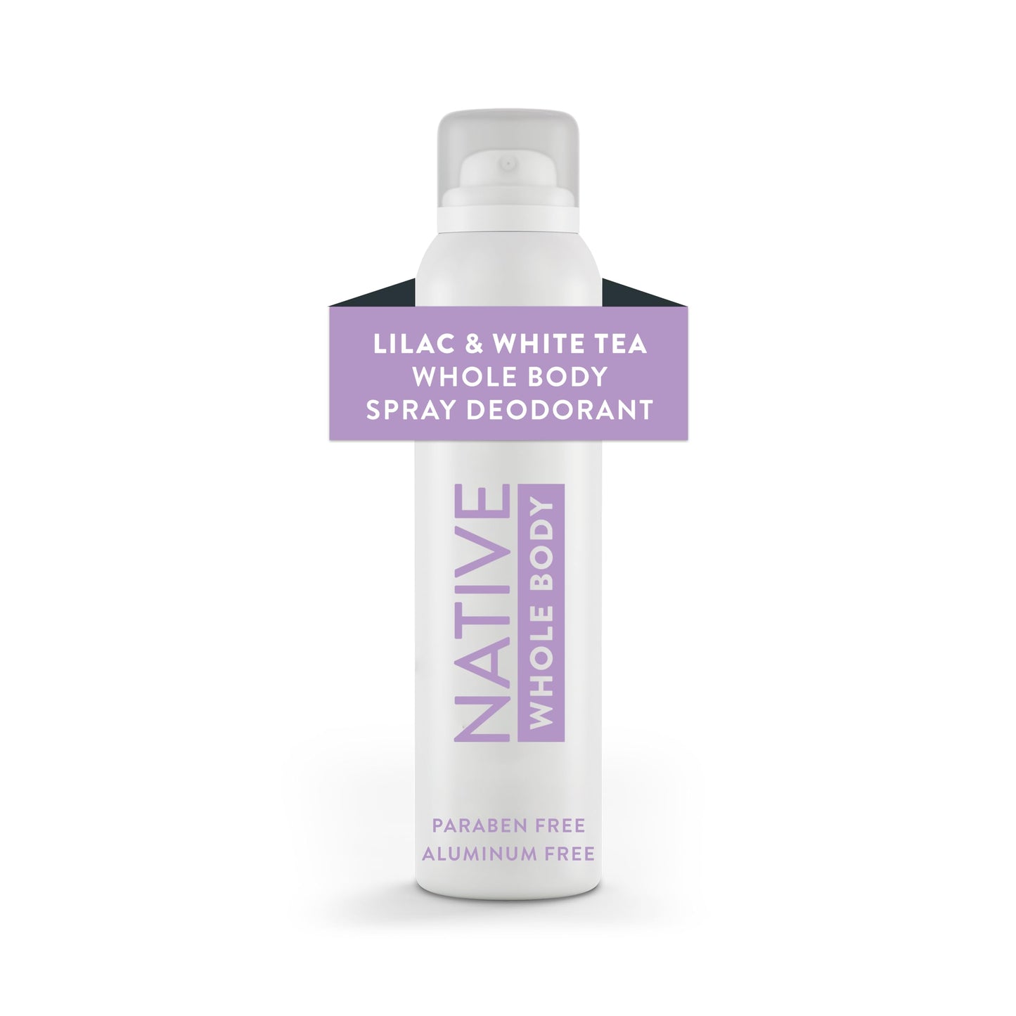 Native Whole Body Deodorant Spray, Lilac & White Tea Scent, 72 Hour Odor Control for Pits, Privates & More, Aluminum Free, Quick-Drying Deodorant for Men & Women, 3.5 oz