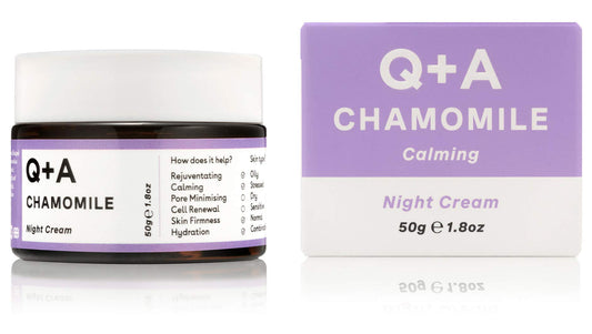 Q+A Chamomile Night Cream, a Super Soothing Moisturiser, works whilst you sleep for a hydrated and fresh complexion (1.8 Fl.Oz)