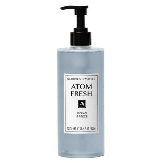 Atom Fresh Ocean Breeze Body Wash for Women, 16.94 fl oz Hydrating Shower Gel with Soapberry and Oat Extract, Daily Deep Cleansing for Sensitive Skin