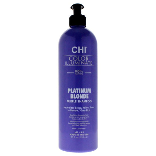 CHI Color Illuminate Shampoo, Provides Balanced Color Replenishment Between Salon Services, Sulfate, Paraben, & Cruelty-Free, Platinum Blonde, 25 Oz