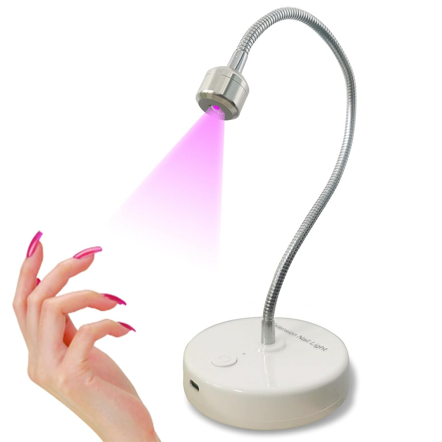 3W UV/LED Nail Lamp - Portable Rechargeable Gooseneck Design | Flash Cure Light for Gel-X & Semi-Cured Gel Strips