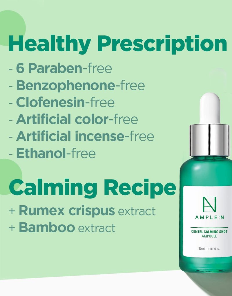 Centel Calming Shot Ampoule | Korean Soothing Face Serum with Centella Asiatica for Sensitive Skin - Redness Relief & Moisturizing, 1.01 fl. oz.