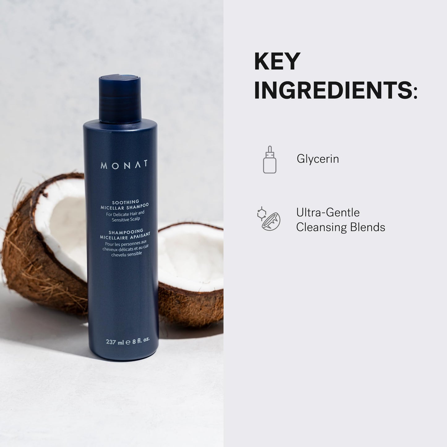 MONAT Soothing Micellar Shampoo - High-Performance Hair Shampoo Promises a Gentle, Refreshing Cleanse. Friendly to Scalp - Net Wt. 237 ml / 8 fl. oz.