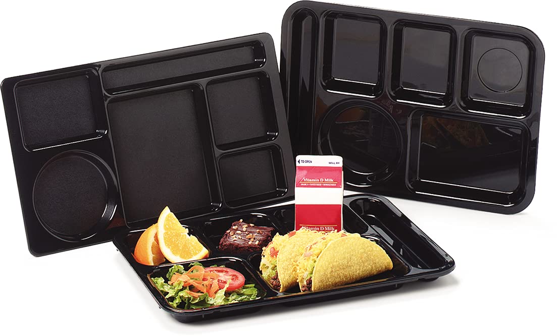 Carlisle FoodService Products Right-Hand 6-Compartment Tray, 10" x 14", Tan