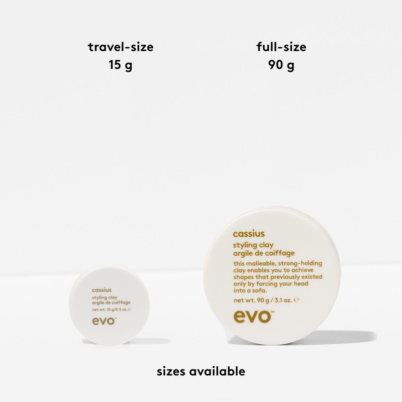 Evo Cassius Strong Hold Hair Styling Clay for Thick Hair - Adds Definition, Texture & Matte Finish - 3.17 oz