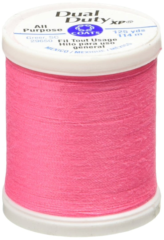 Coats Thread & Zippers Dual Duty XP General Purpose Thread, 125-Yard, Neon Pink