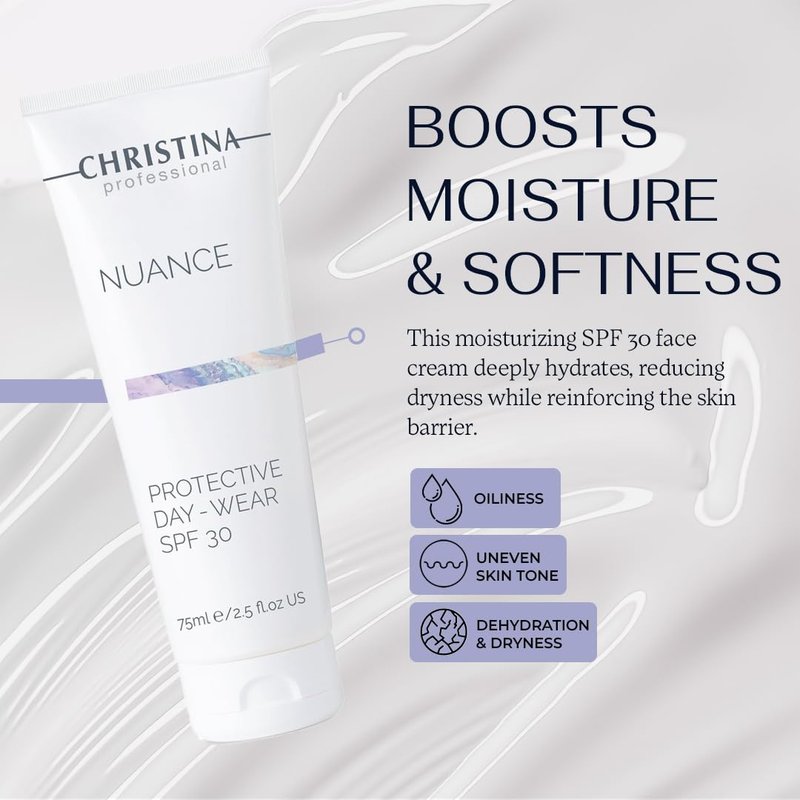 Christina Protective Day Cream SPF 30 | Hydrating Face Moisturizer with Hyaluronic Acid & Peptides - 75 ml