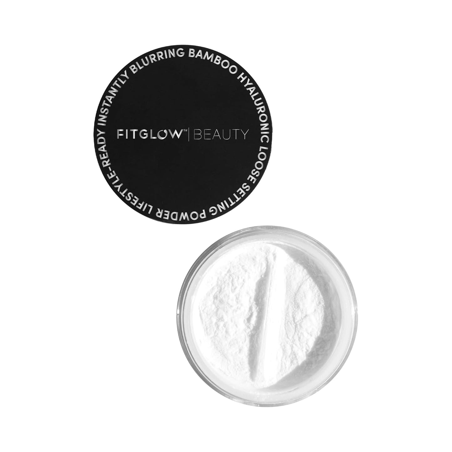 Fitglow Beauty Bamboo Hyaluronic Loose Setting Powder - Translucent Vegan & Organic | Pore Blurring, Oil Control | 0.32 oz / 9g