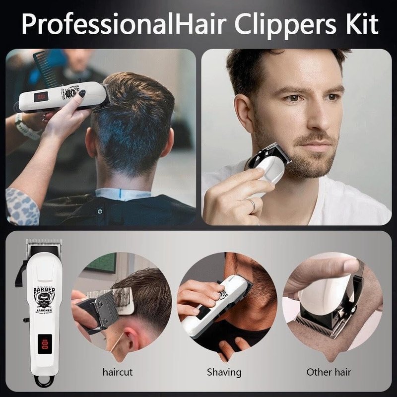 LARGNER Hair Clippers for Men Professional, Beard Trimmer Kits & Sets, Electric Shavers, Hair Clippers & Trimmer Ceramic T-Blade, for Barber, for Gifts