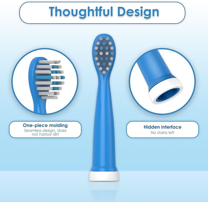 Electric Toothbrush Heads for Kids - Dark Blue Replacement Heads | 4-Pack 8620/8630