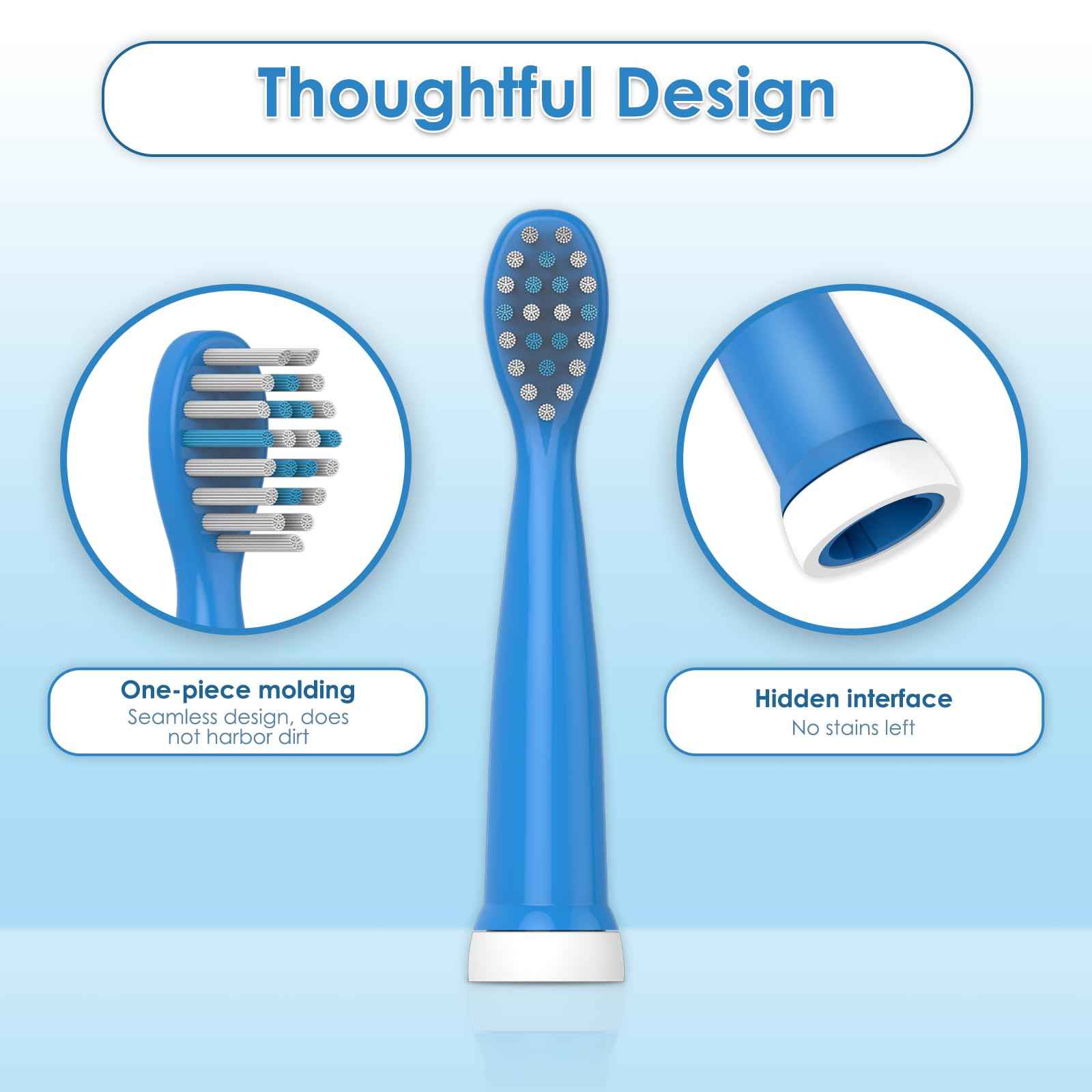 CHAIN PEAK Electric Toothbrush Heads for Kids 8620/8630 (Dark Blue 4 Pieces)